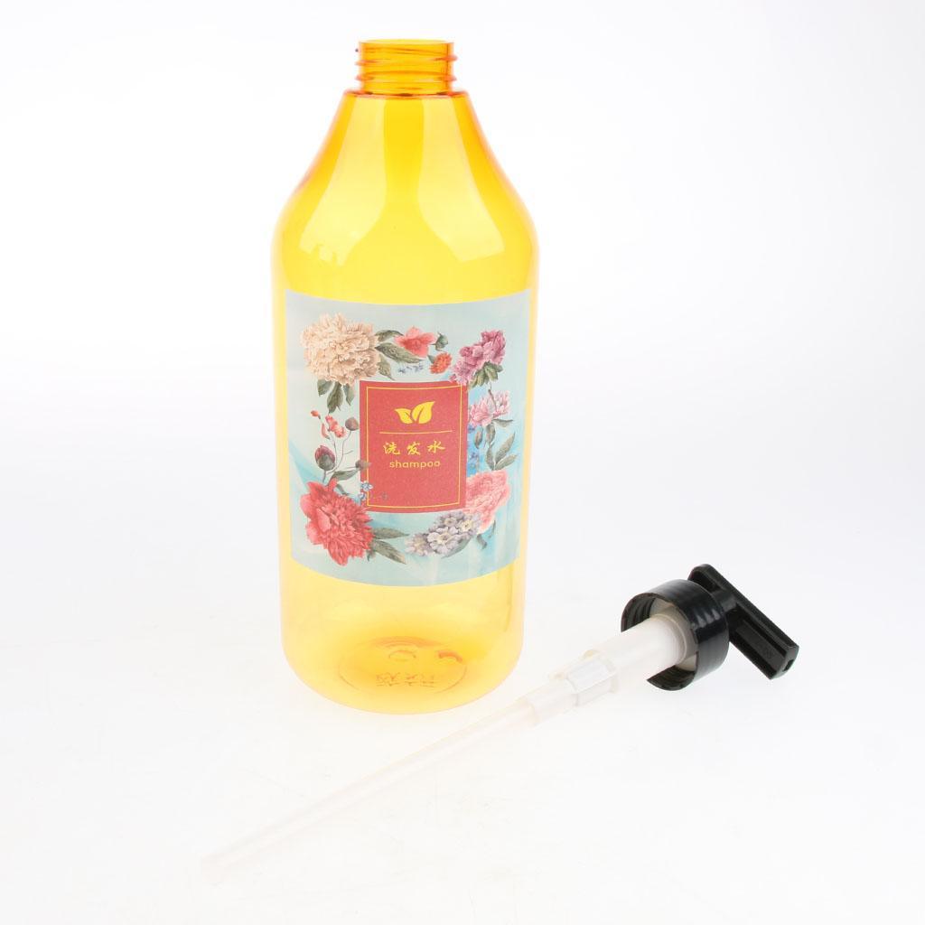 Maxbell 3 Pieces 1000ml Refillable Pump Bottle Empty Shampoo Dispensing Container Suit for Home or Travel