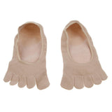 Maxbell 1 Pair 5-Toe Gel Moisturizing Socks - Five Finger Invisible Shallow Mouth Boat Socks - Foot Care - Skin Color - Aladdin Shoppers