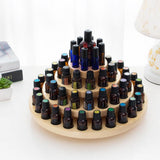 Wood Rotatable Essential Oil Display Rack Organizer Stand + 20 Empty Bottles