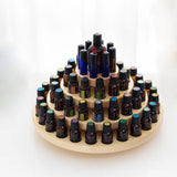 Wood Rotatable Essential Oil Display Rack Organizer Stand + 20 Empty Bottles