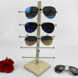 Maxbell 2 Pcs 5 Layers Wood Sunglasses Display Stand Eyeglasses Shelves