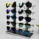 Maxbell Maxbell Sunglasses Display Stand Glass Eyewear Storage Rack for 10Pairs Black White