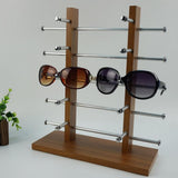 Maxbell Maxbell Sunglasses Display Stand Glass Eyewear Storage Rack for 10Pairs Black Wood