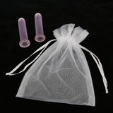 Maxbell Maxbell 2pcs Silicone Face Eye Anti Cellulite Massage Vacuum Cupping Cups Set Pink