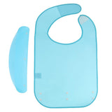 Maxbell 2 Pcs Meals Clothing Protector Bibs Disability Aid Apron with PE Pocket Blue