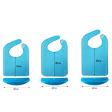 Maxbell 2 Pcs Meals Clothing Protector Bibs Disability Aid Apron with PE Pocket Blue