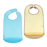 Maxbell 2 Pcs Meals Clothing Protector Bibs Disability Aid Apron with PE Pocket Blue