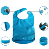 Maxbell 2 Pcs Meals Clothing Protector Bibs Disability Aid Apron with PE Pocket Blue