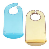 Maxbell 2 Pcs Meals Clothing Protector Bibs Disability Aid Apron with PE Pocket Blue