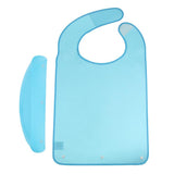 Maxbell 2 Pcs Meals Clothing Protector Bibs Disability Aid Apron with PE Pocket Blue