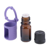 Maxbell Maxbell 5ml Empty Refillable Essential Oil Bottles Case with Silicone Sleeve Purple