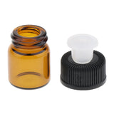 Maxbell Maxbell 100 PCS Amber Glass Essential Oil Bottle with Orifice Reducer black Caps 1ml