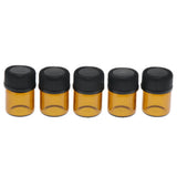 Maxbell Maxbell 100 PCS Amber Glass Essential Oil Bottle with Orifice Reducer black Caps 1ml