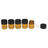 Maxbell Maxbell 100 PCS Amber Glass Essential Oil Bottle with Orifice Reducer black Caps 1ml