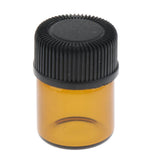 Maxbell Maxbell 100 PCS Amber Glass Essential Oil Bottle with Orifice Reducer black Caps 1ml