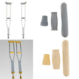 Maxbell Maxbell 1 Set Crutch Accessory Kit Crutch Pad+Handle Grip Covers+Tip Cover Gray