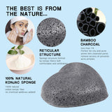 Maxbell Maxbell Konjac Cleaning Sponge Puff Exfoliating Facial Sponge for Deep Clean Black