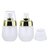 Maxbell Maxbell 2 Pieces 30ml Frosting Glass Refillable Empty Pump Spray Bottle Gold Pump