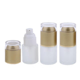 Maxbell Maxbell 3 Piece 20ml Frosting Glass Refillable Empty Pump Spray Bottle 01 Golden Cap