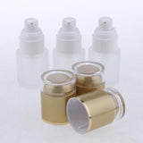 Maxbell Maxbell 3 Piece 20ml Frosting Glass Refillable Empty Pump Spray Bottle 01 Golden Cap