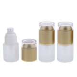 Maxbell Maxbell 3 Piece 20ml Frosting Glass Refillable Empty Pump Spray Bottle 01 Golden Cap