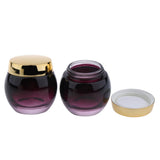 Maxbell 120g Glass Mask Jar Cream Empty Container with Screw Thread Lid Gold Lid