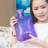 Maxbell Maxbell 2L Durable PVC Massage Thickened Hot Water Bottle with Cloth Cover Purple