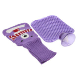 Maxbell Maxbell 2L Durable PVC Massage Thickened Hot Water Bottle with Cloth Cover Purple