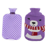 Maxbell Maxbell 2L Durable PVC Massage Thickened Hot Water Bottle with Cloth Cover Purple