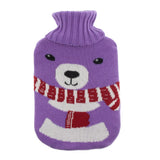 Maxbell Maxbell 2L Durable PVC Massage Thickened Hot Water Bottle with Cloth Cover Purple