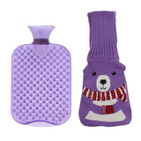 Maxbell Maxbell 2L Durable PVC Massage Thickened Hot Water Bottle with Cloth Cover Purple