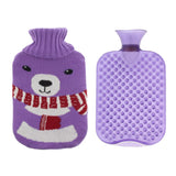 Maxbell Maxbell 2L Durable PVC Massage Thickened Hot Water Bottle with Cloth Cover Purple