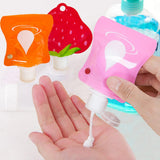 6pcs Refillable Empty Squeeze Pouch Lotion Squeezable Bag Bottle Strawberry