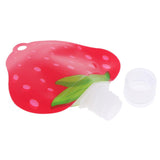 6pcs Refillable Empty Squeeze Pouch Lotion Squeezable Bag Bottle Strawberry