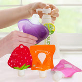 6pcs Refillable Empty Squeeze Pouch Lotion Squeezable Bag Bottle Strawberry