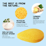 Maxbell Maxbell Konjac Face Cleaning Sponge Makeup Remover Pads Exfoliator Deep Clean Yellow