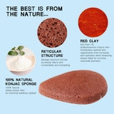 Maxbell Maxbell Konjac Face Cleaning Sponge Makeup Remover Pads Exfoliator Deep Clean Red