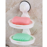 Maxbell Maxbell Traceless Suction Double Layer Soap Holder Bathroom Shower Soap Box Dish