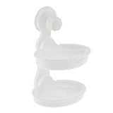 Maxbell Maxbell Traceless Suction Double Layer Soap Holder Bathroom Shower Soap Box Dish