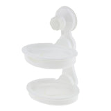 Maxbell Maxbell Traceless Suction Double Layer Soap Holder Bathroom Shower Soap Box Dish