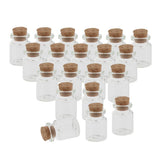 40Pcs 5+10ml Mini Cork Stoppers DIY Decoration Glass Bottle Wishing Vials