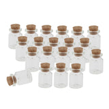 40Pcs 5+10ml Mini Cork Stoppers DIY Decoration Glass Bottle Wishing Vials