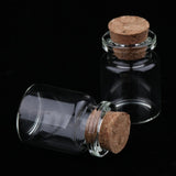 40Pcs 5+10ml Mini Cork Stoppers DIY Decoration Glass Bottle Wishing Vials