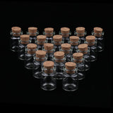 40Pcs 5+10ml Mini Cork Stoppers DIY Decoration Glass Bottle Wishing Vials