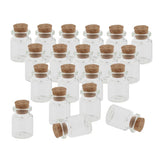 40Pcs 5+10ml Mini Cork Stoppers DIY Decoration Glass Bottle Wishing Vials