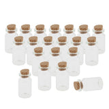 40Pcs 5+10ml Mini Cork Stoppers DIY Decoration Glass Bottle Wishing Vials