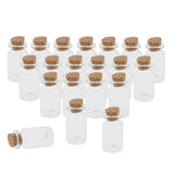 40Pcs 5+10ml Mini Cork Stoppers DIY Decoration Glass Bottle Wishing Vials