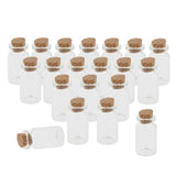 40Pcs 5+10ml Mini Cork Stoppers DIY Decoration Glass Bottle Wishing Vials
