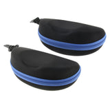 Maxbell Maxbell 2x Portable Zipper Spectacle Sunglass Eyeglass Case Box Storage Pouch Blue