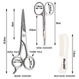 Maxbell Maxbell Nose Beard Mustache Scissors and Comb Set  for Men Women Care With Bag Gray